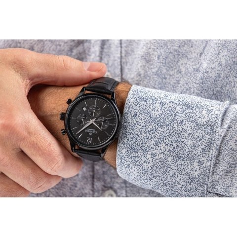 Zegarek Męski Giewont Chronograph Sapphire Czarny GW6310-A1