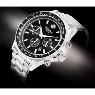 Zegarek Męski Giewont Chronograph Sapphire Srebrno Czarny GW3520-B2