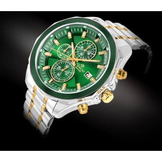 Zegarek Męski Giewont Chronograph Sapphire Srebrno Zielony GW7290-B7