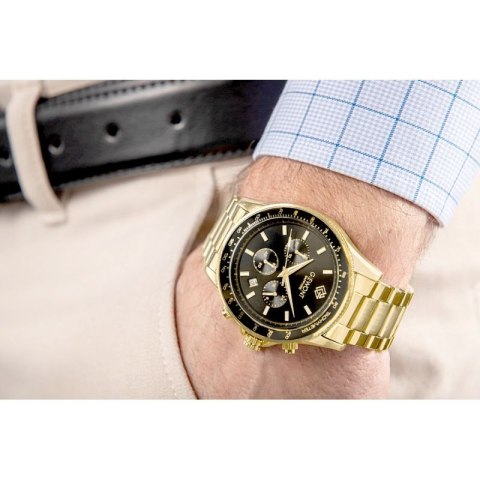 Zegarek Męski Giewont Chronograph Sapphire Złoto Czarny GW3520-B4