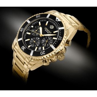 Zegarek Męski Giewont Chronograph Sapphire Złoto Czarny GW3970-B7