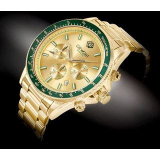 Zegarek Męski Giewont Chronograph Sapphire Złoto Zielony GW3520-B6