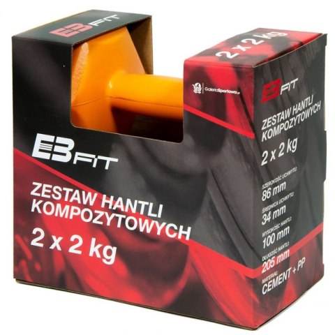 Zestaw hantli kompozytowych EB FIT 2x2kg pomarańczowe 1027029