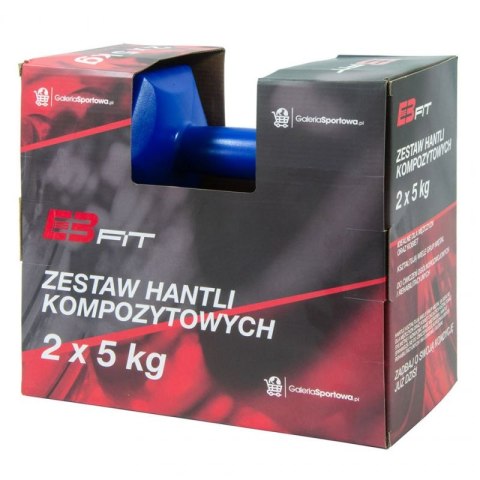 Zestaw hantli kompozytowych EB FIT 2x5kg granatowe 1027050