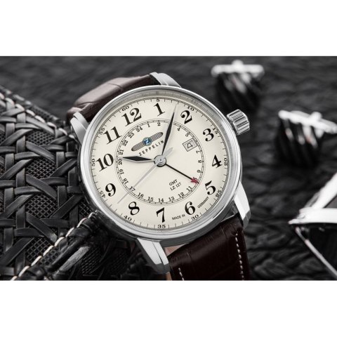 Zegarek Męski ZEPPELIN LZ127 Graf Zeppelin GMT 7642-5 + BOX