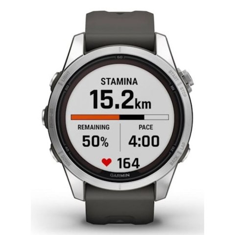 Zegarek sportowy Garmin Fenix 7S Pro Solar Silver SS Grapphite
