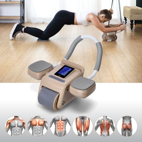 Automatyczne koło do ćwiczeń mięśni brzucha KA08 z wyświetlaczem LCD i ładowaniem HMS
