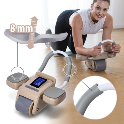 Automatyczne koło do ćwiczeń mięśni brzucha KA08 z wyświetlaczem LCD i ładowaniem HMS