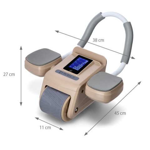 Automatyczne koło do ćwiczeń mięśni brzucha KA08 z wyświetlaczem LCD i ładowaniem HMS