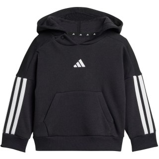 Dres dla dzieci adidas Essentials Joggers 3 Stripes Fleece Hoodie czarny JD6484