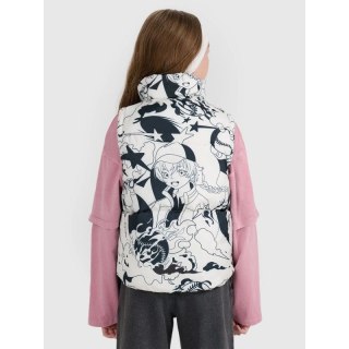 Bezrękawnik puchowy z wypełnieniem syntetycznym dziewczęcy 4F 4FJRAW25TVJAF320-11A