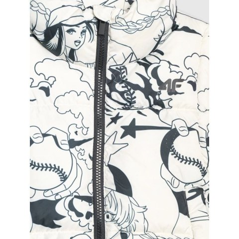 Bezrękawnik puchowy z wypełnieniem syntetycznym dziewczęcy 4F 4FJRAW25TVJAF320-11A