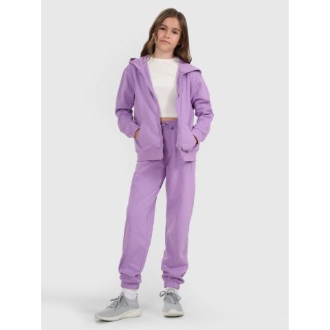 Bluza dresowa rozpinana z kapturem dziewczęca 4F 4FJRAW25TSWSF2466-51S