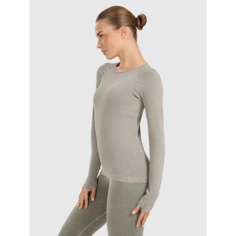 Longsleeve slim do jogi i pilatesu szybkoschnący damski 4F 4FWAW25TFLOF429-41A