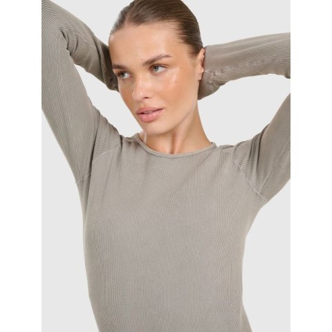 Longsleeve slim do jogi i pilatesu szybkoschnący damski 4F 4FWAW25TFLOF429-41A