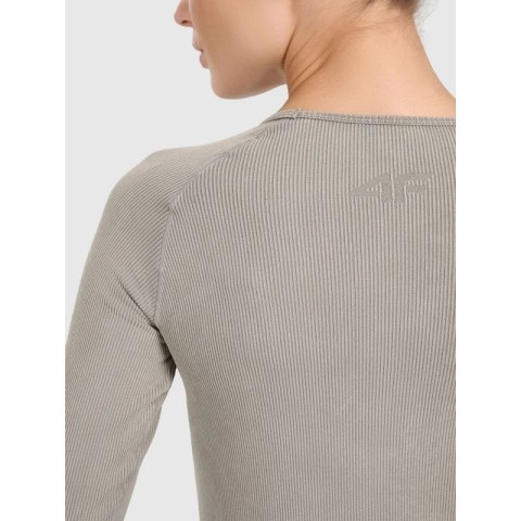 Longsleeve slim do jogi i pilatesu szybkoschnący damski 4F 4FWAW25TFLOF429-41A