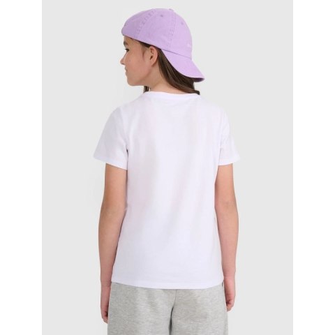 T-shirt regular gładki dziewczęcy 4F 4FJRMM00TTSHF3231-10S