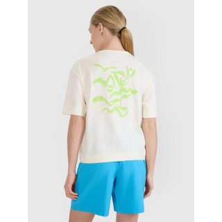 T-shirt regular z nadrukiem damski 4F 4FWSS25TTSHF1967-11S