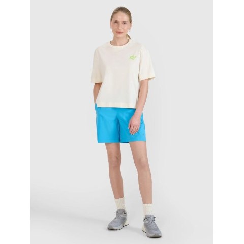 T-shirt regular z nadrukiem damski 4F 4FWSS25TTSHF1967-11S