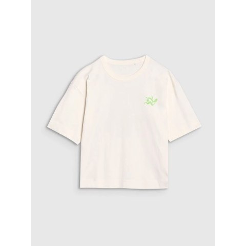 T-shirt regular z nadrukiem damski 4F 4FWSS25TTSHF1967-11S