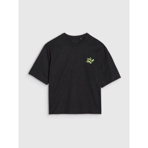 T-shirt regular z nadrukiem damski 4F 4FWSS25TTSHF1967-20S