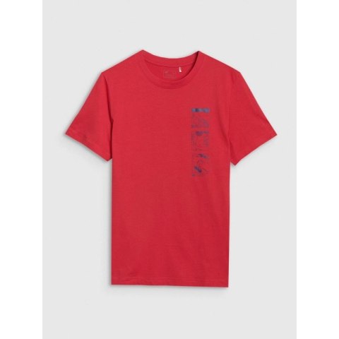 T-shirt regular z nadrukiem męski 4F 4FRSS25TTSHM2982-62S