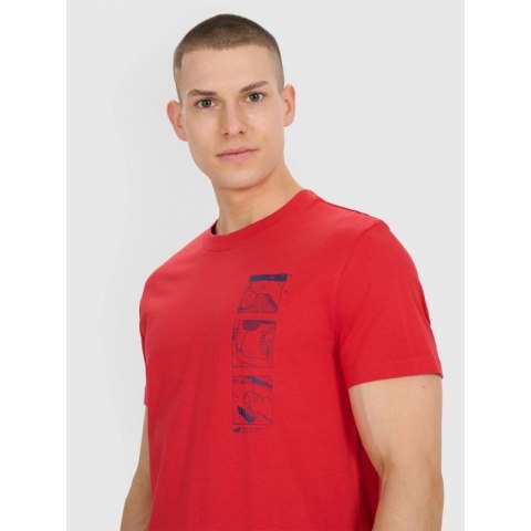 T-shirt regular z nadrukiem męski 4F 4FRSS25TTSHM2982-62S