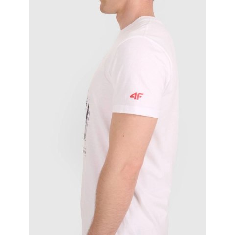 T-shirt regular z nadrukiem siatkarskim męski 4F 4FRAW25TTSHM3236-10S