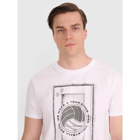 T-shirt regular z nadrukiem siatkarskim męski 4F 4FRAW25TTSHM3236-10S