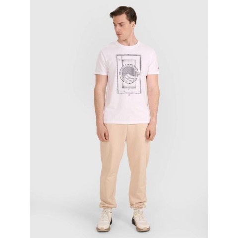 T-shirt regular z nadrukiem siatkarskim męski 4F 4FRAW25TTSHM3236-10S