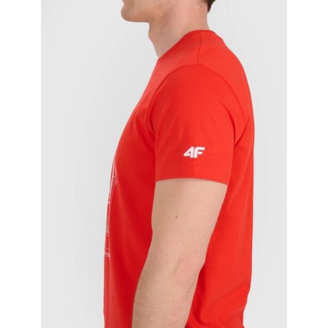 T-shirt regular z nadrukiem siatkarskim męski 4F 4FRAW25TTSHM3236-62S