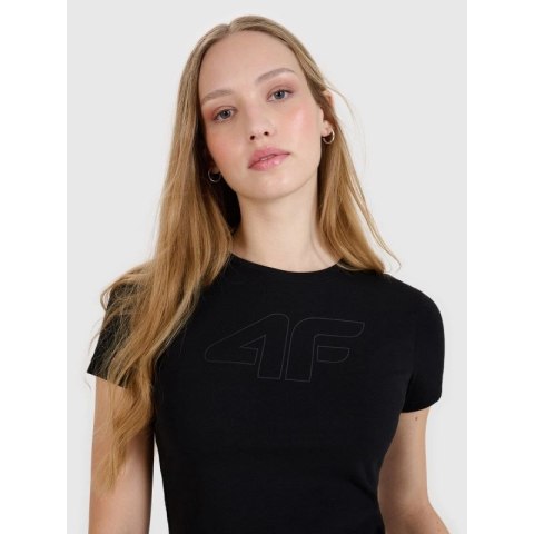 T-shirt slim z nadrukiem damski 4F 4FWMM00TTSHF2674-20S