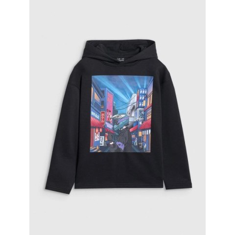 Bluza dresowa nierozpinana z kapturem chłopięca 4F 4FJRAW25TSWSM2345-20S