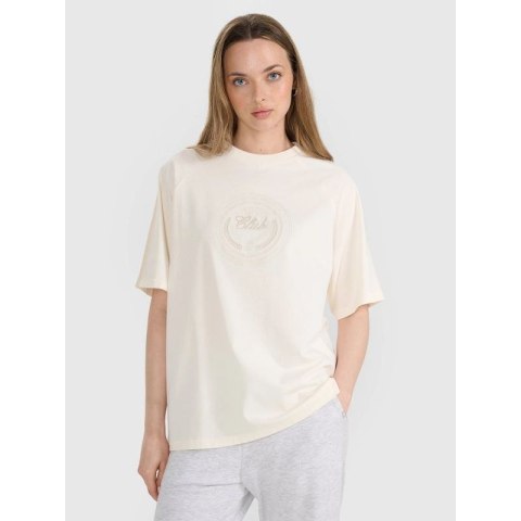 T-shirt oversize z nadrukiem damski 4F 4FRSS25TTSHF2791-11S