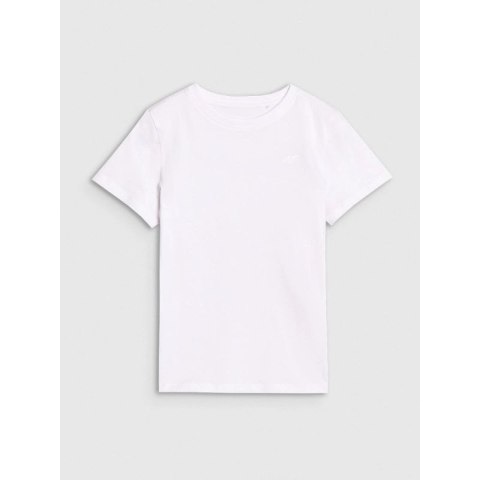 T-shirt regular gładki dziewczęcy 4F 4FJWSS25TTSHF2177-10S