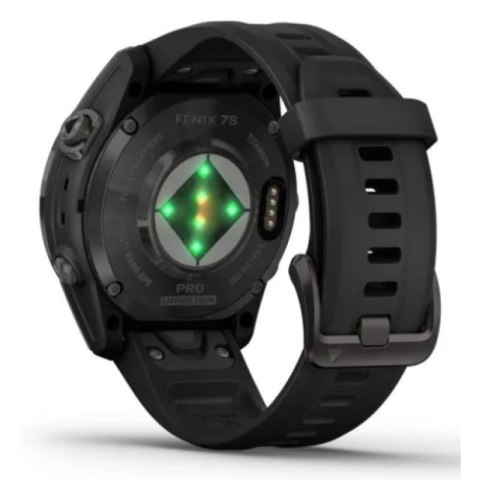 Zegarek Garmin Fenix 7S Pro 42mm Sapphire Solar szary tytanowy DLC z czarnym paskiem