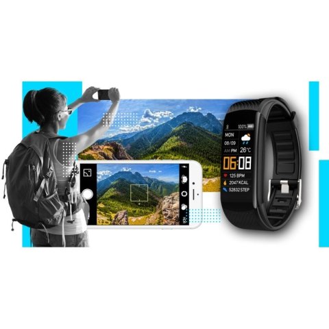 Smartwatch GIEWONT Czarno Niebieski 2 Paski GW200-7