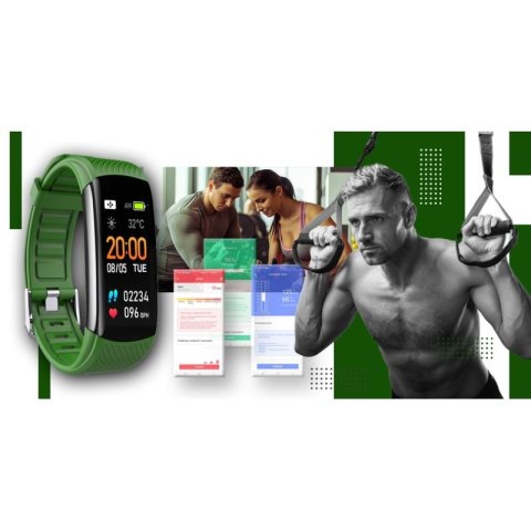 Smartwatch GIEWONT Czarno Zielony 2 Paski GW200-5