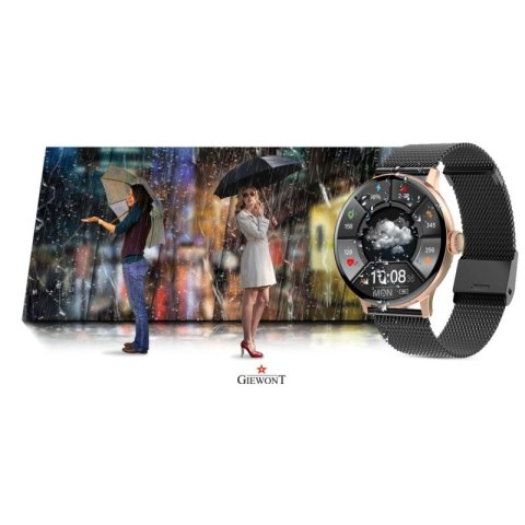 Smartwatch Damski GIEWONT Różowe Złoto Czarny GW330-4