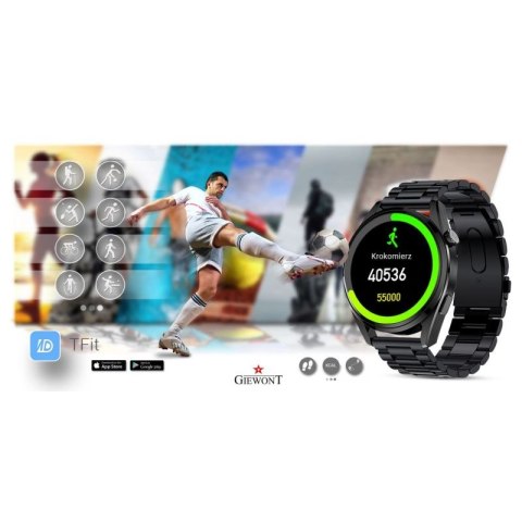 Smartwatch GIEWONT Vertex SmartCall GW450-2 Carbon/Carbon Leather