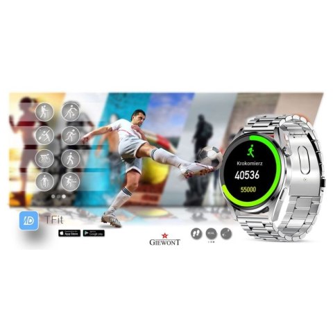 Smartwatch GIEWONT Vertex SmartCall GW450-4 Silver/Carbon Silikon