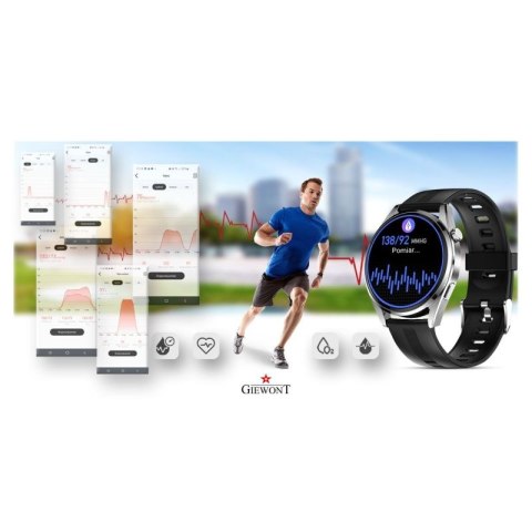 Smartwatch GIEWONT Vertex SmartCall GW450-4 Silver/Carbon Silikon