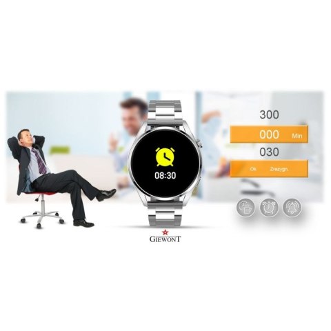 Smartwatch GIEWONT Vertex SmartCall GW450-4 Silver/Carbon Silikon