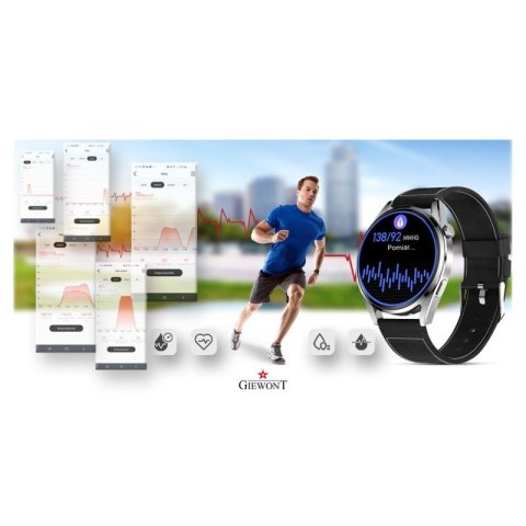 Smartwatch GIEWONT Vertex SmartCall GW450-5 Silver/Carbon Leather