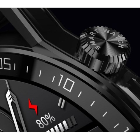 Smartwatch Rubicon RNCE88-1 Czarny- Czarny Pasek Silikonowy + Czarny Pasek Skórzany