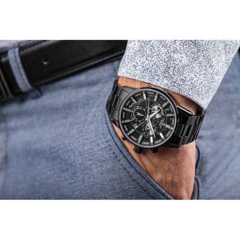 Zegarek Męski Giewont Chronograph Sapphire Czarny GW4580-B1