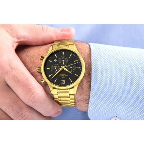 Zegarek Męski Giewont Chronograph Sapphire Złoto Czarny GW6310-B4