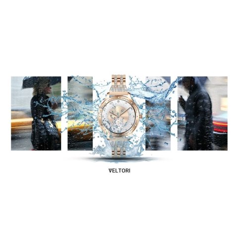 Smartwatch Damski VELTORI VT350-1 Bransoleta Różowe Złoto