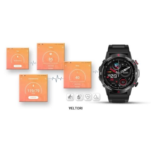 Smartwatch VELTORI VT110-1 Czarny Pasek Silikonowy
