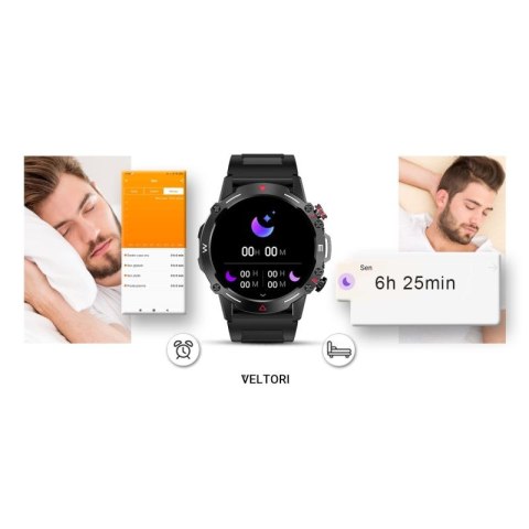 Smartwatch VELTORI VT110-1 Czarny Pasek Silikonowy